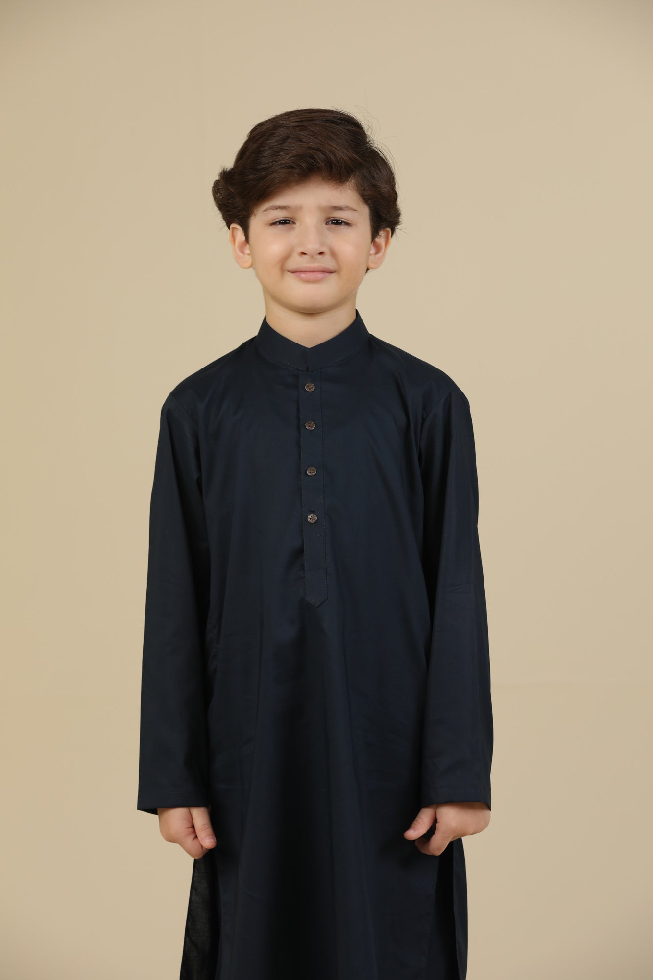 Navy Blue Soft Cotton Kurta Trouser - Kids