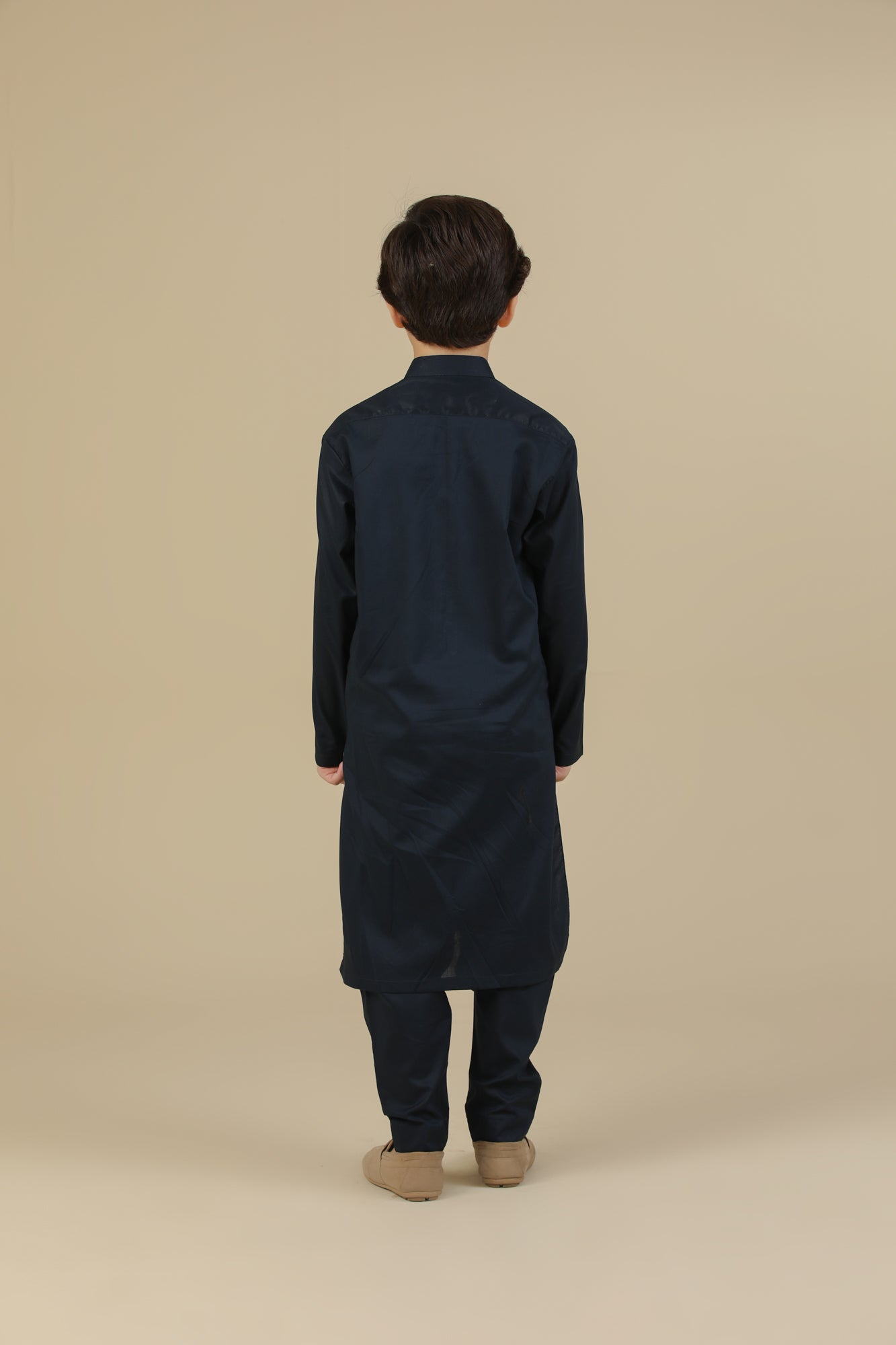 Navy Blue Soft Cotton Kurta Trouser - Kids