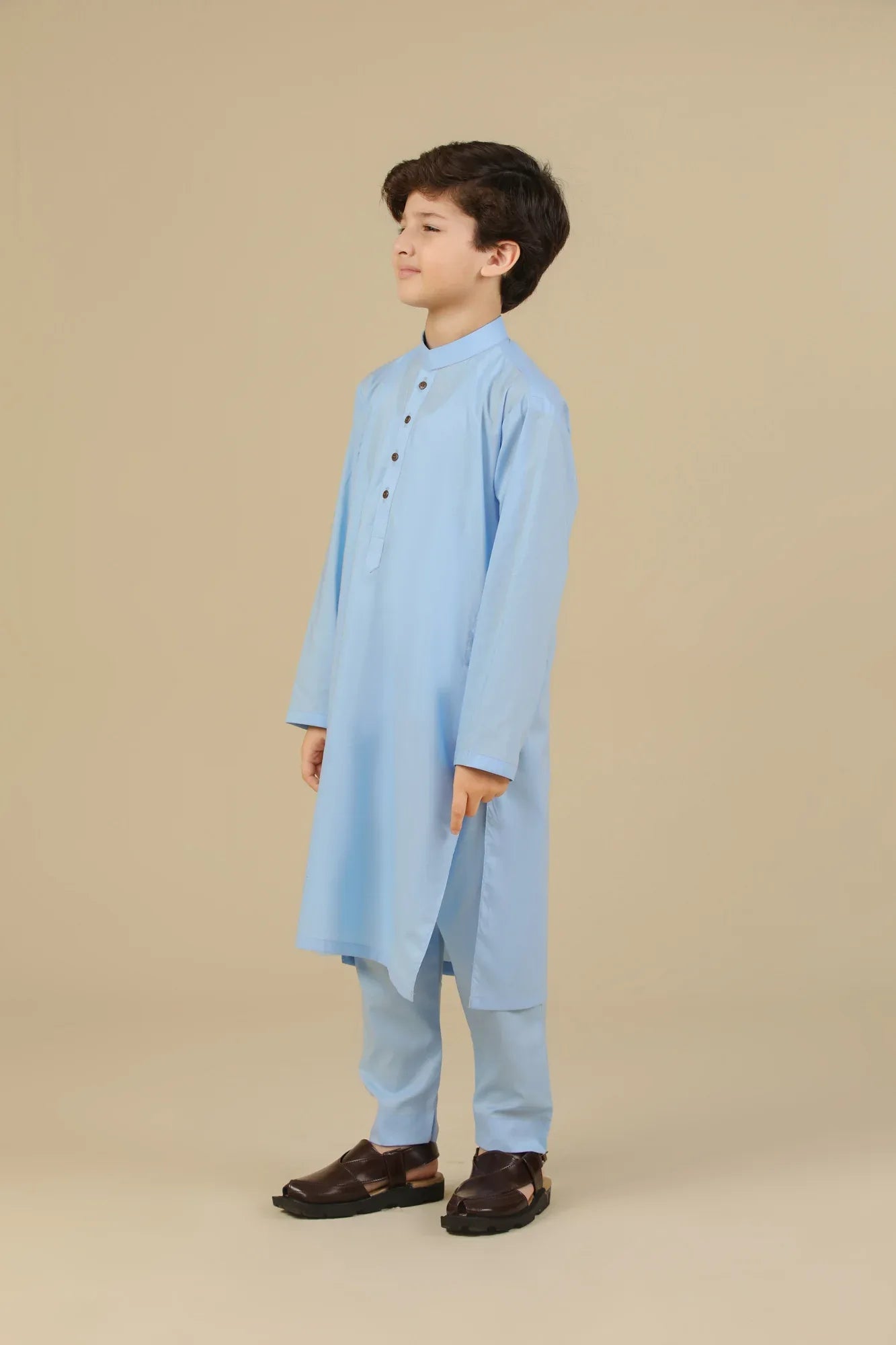 Sky Blue Soft Cotton Kurta Trouser - Kids - Muraqsh -- Kidswear