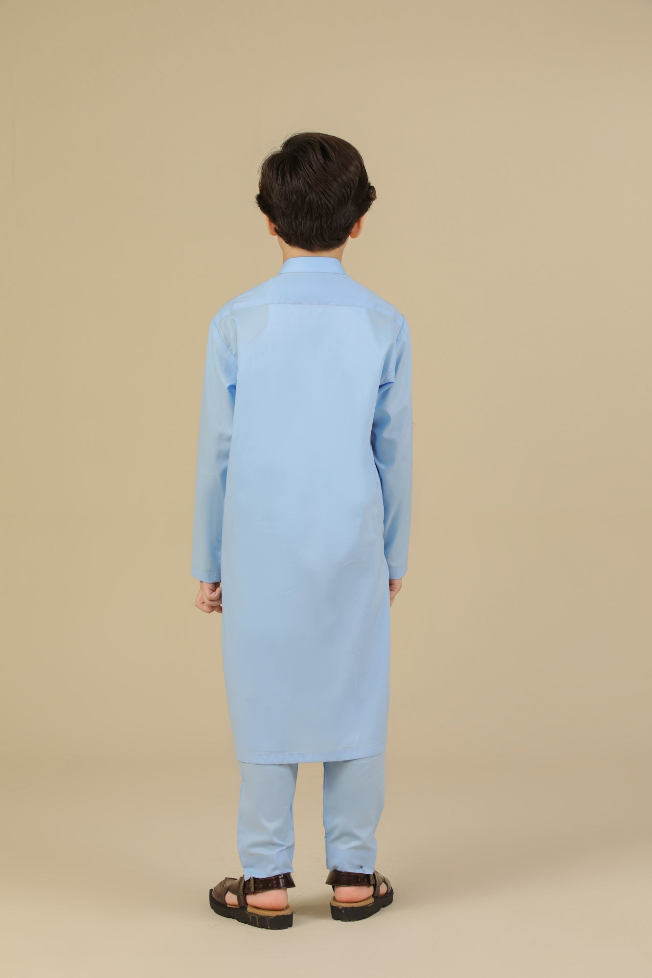 Sky Blue Soft Cotton Kurta Trouser - Kids