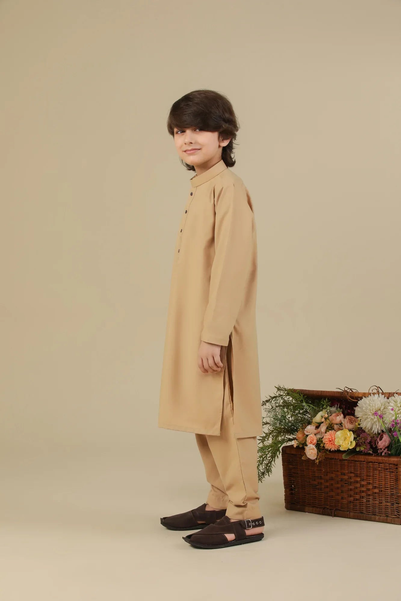 Camel Blended Kurta Trouser - Kids - Muraqsh -- Kidswear