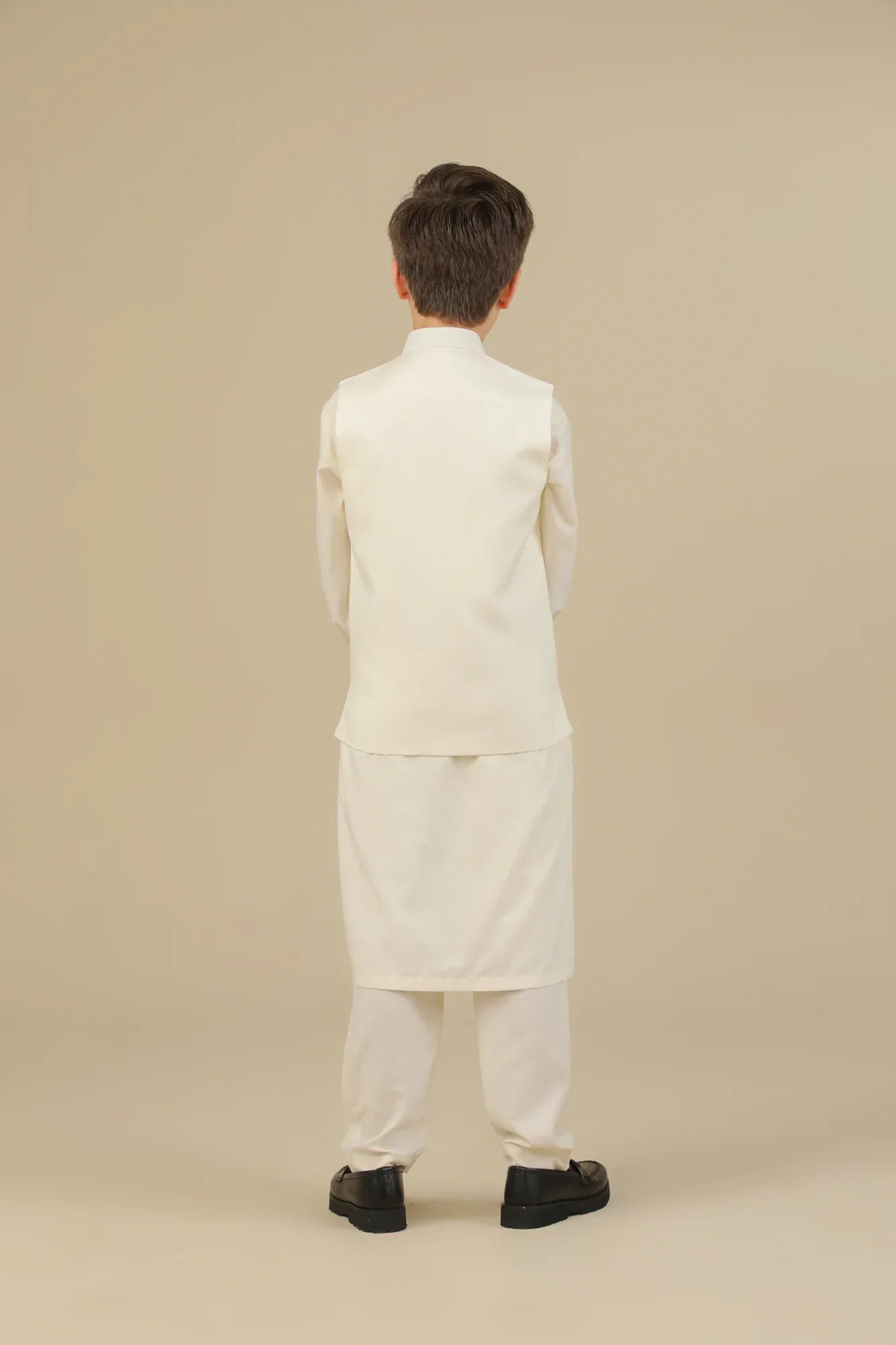 Bosky White Kurta Trouser with Blended Waistcoat - Kids - Muraqsh -- Kidswear