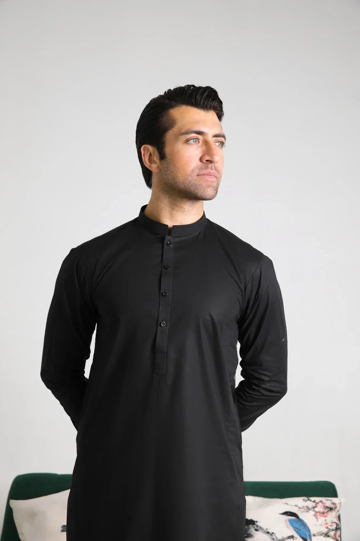 Black Soft Cotton Kurta Shalwar - Men - Muraqsh -- Menswear