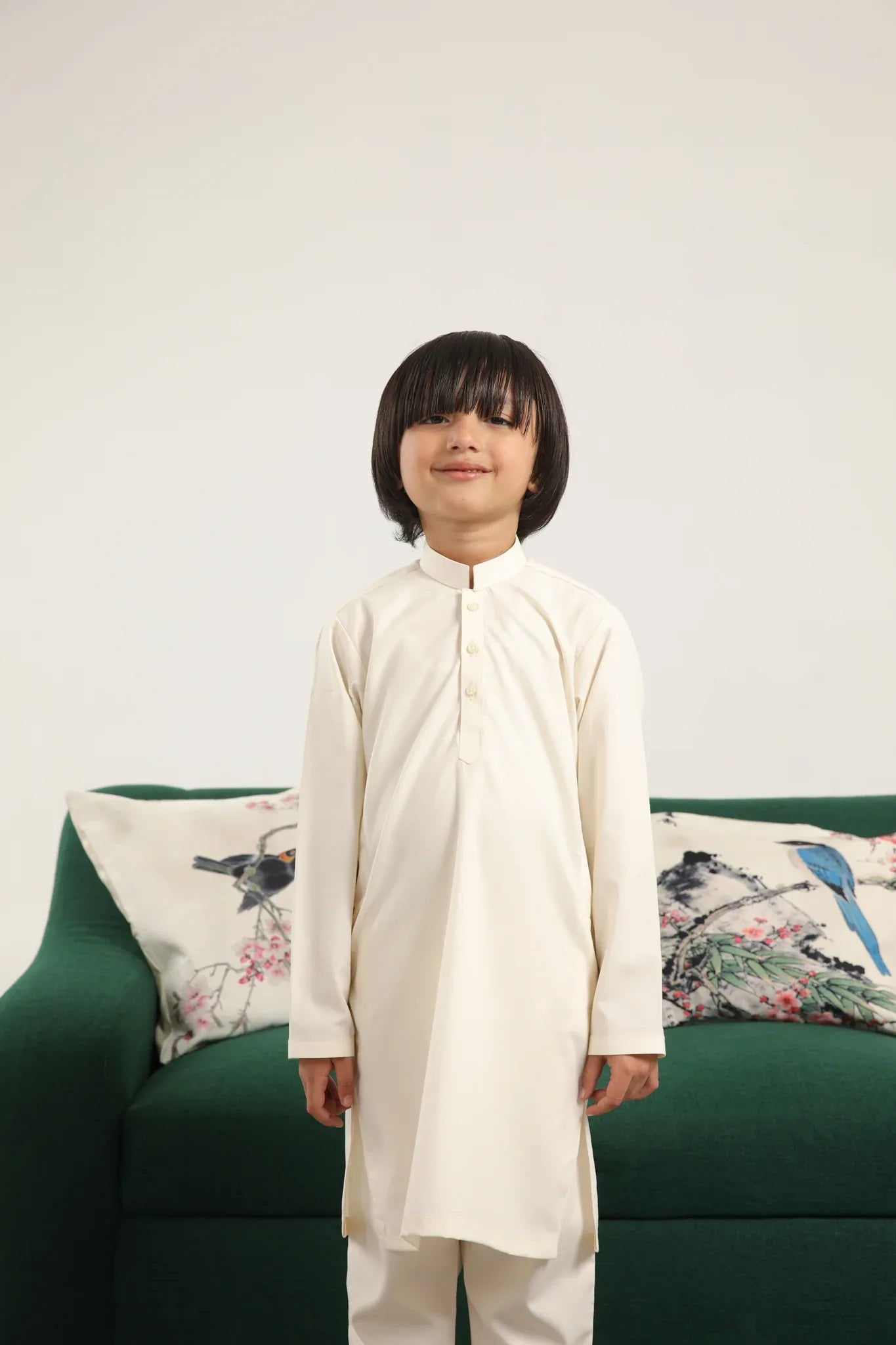 Bosky White Blended Kurta Trouser - Kids - Muraqsh -- Kidswear