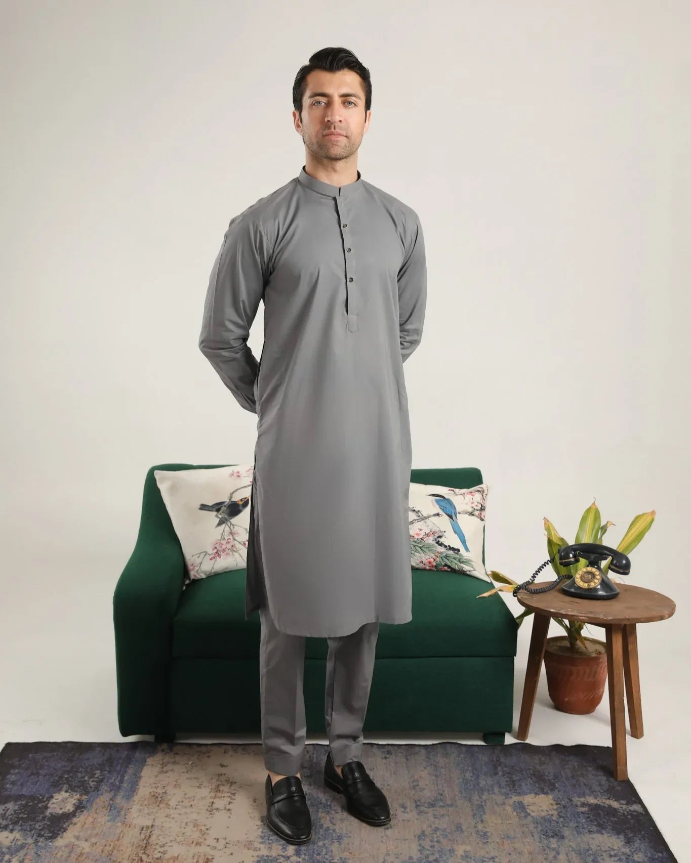 Light Grey Soft Cotton Kurta Trouser - Men - Muraqsh -- Menswear