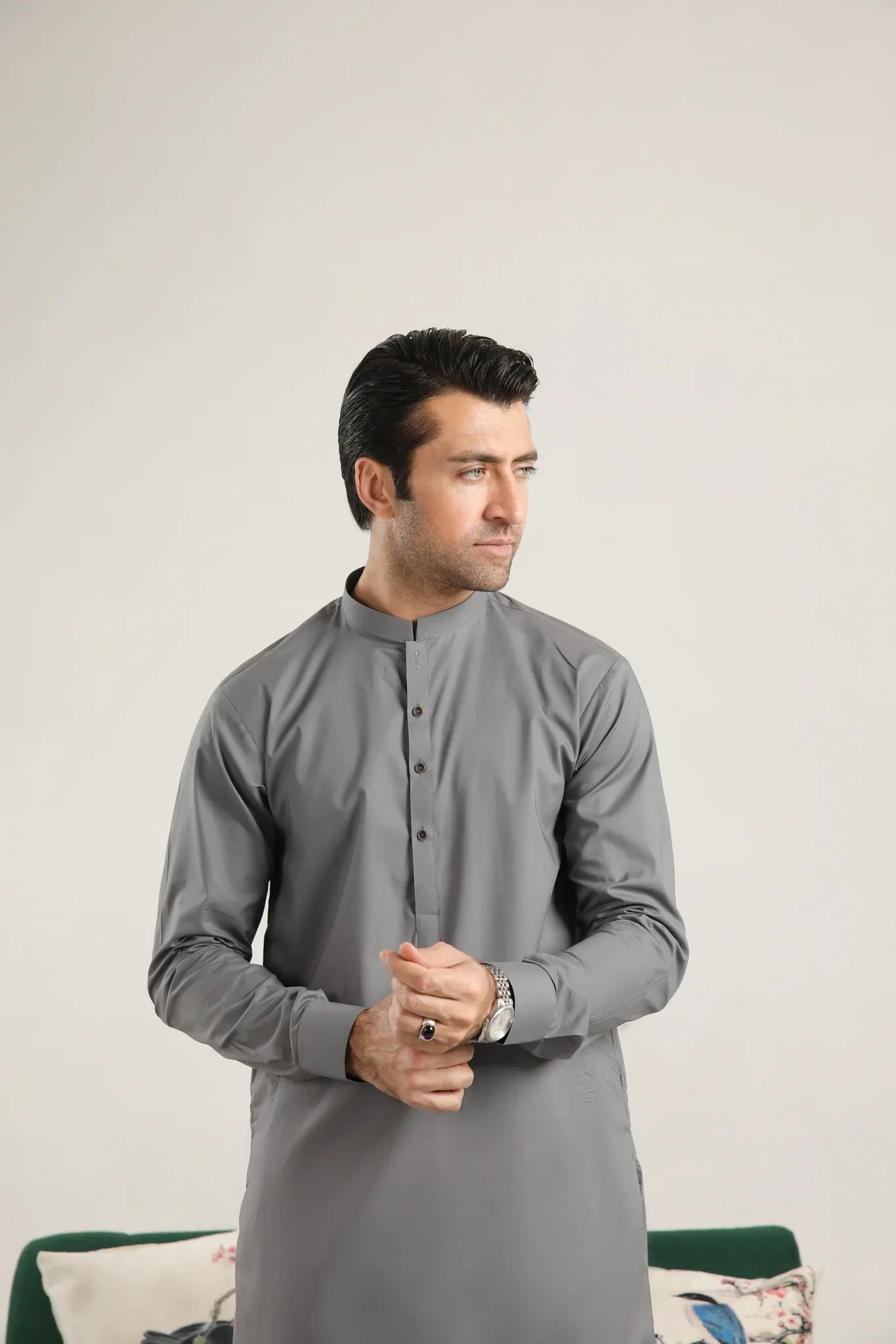 Light Grey Soft Cotton Kurta Trouser - Men - Muraqsh -- Menswear