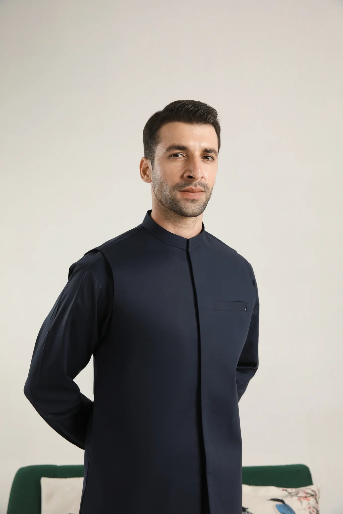 Dark Navy Blue Soft Cotton Waistcoat - Men - Muraqsh -- Menswear