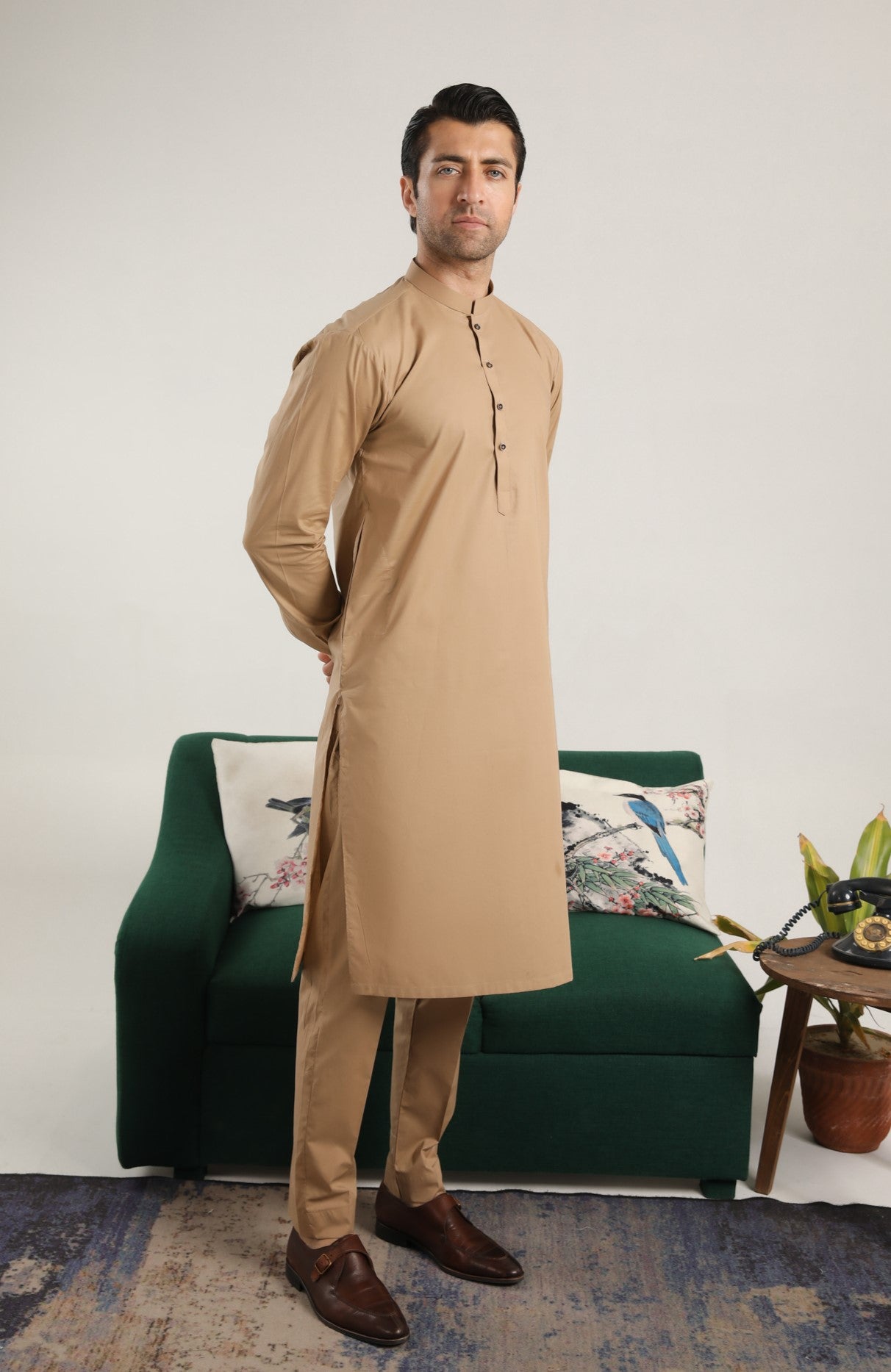 Camel Soft Cotton Kurta Trouser - Men