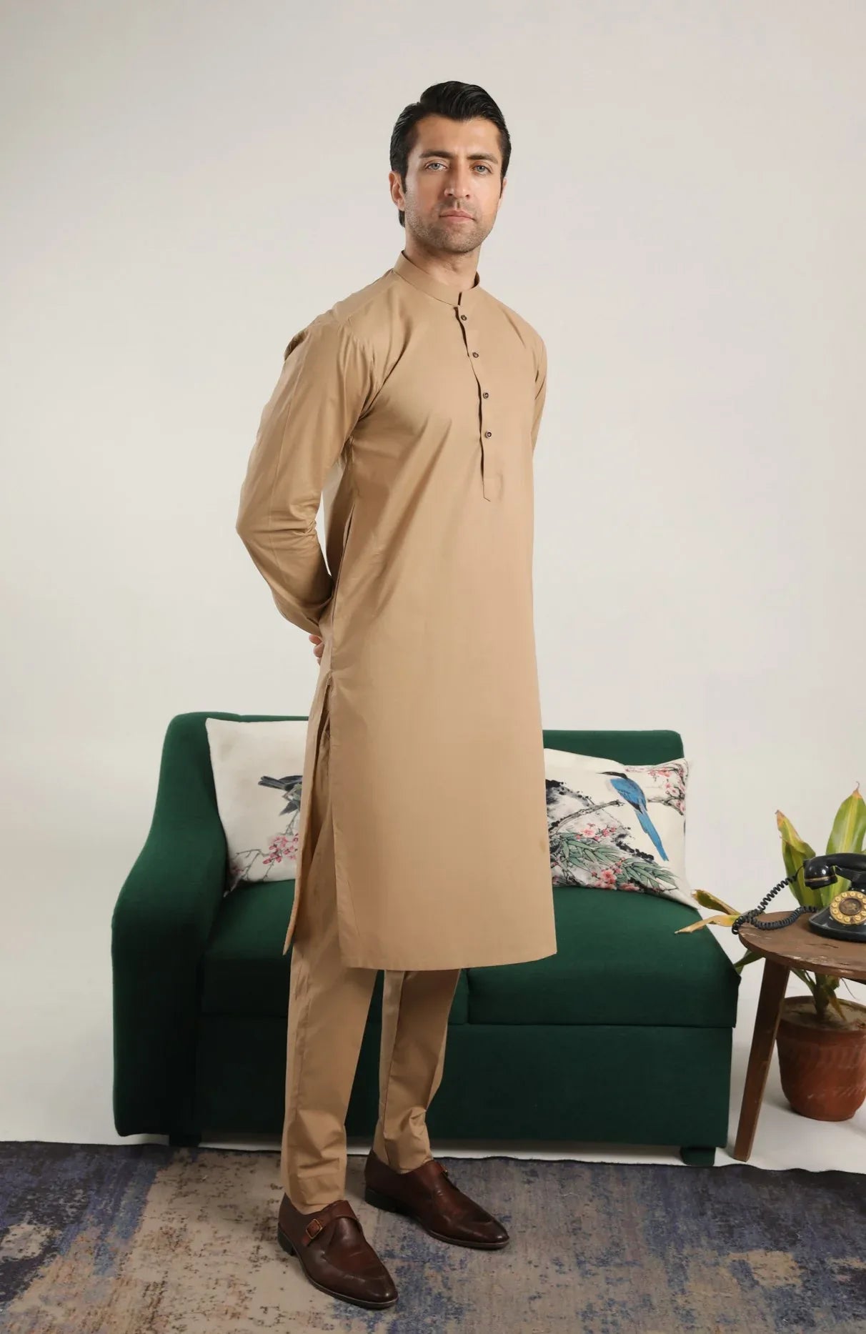 Camel Soft Cotton Kurta Trouser - Men - Muraqsh -- Menswear