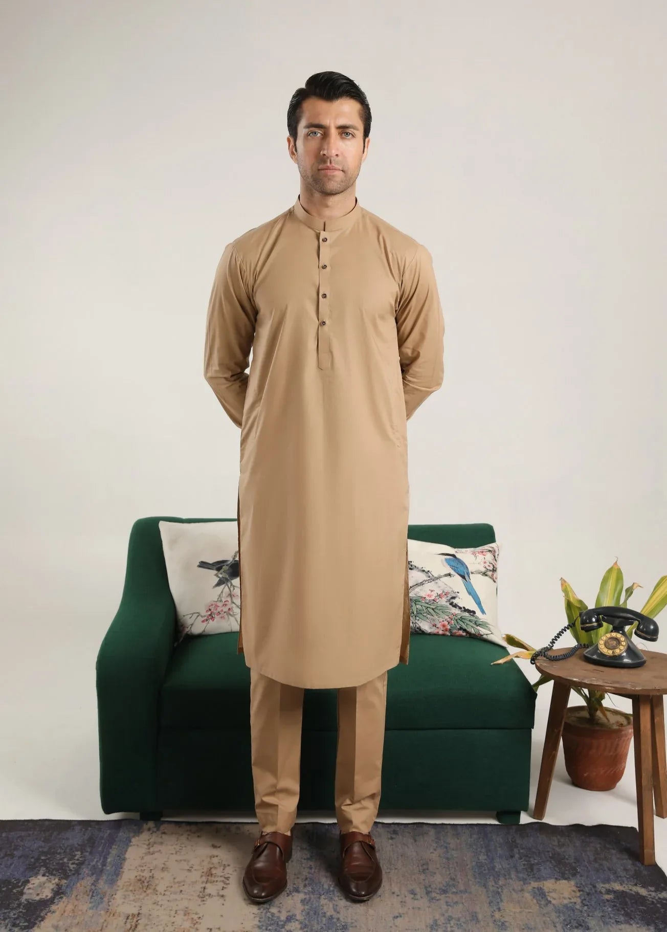 Camel Soft Cotton Kurta Trouser - Men - Muraqsh -- Menswear