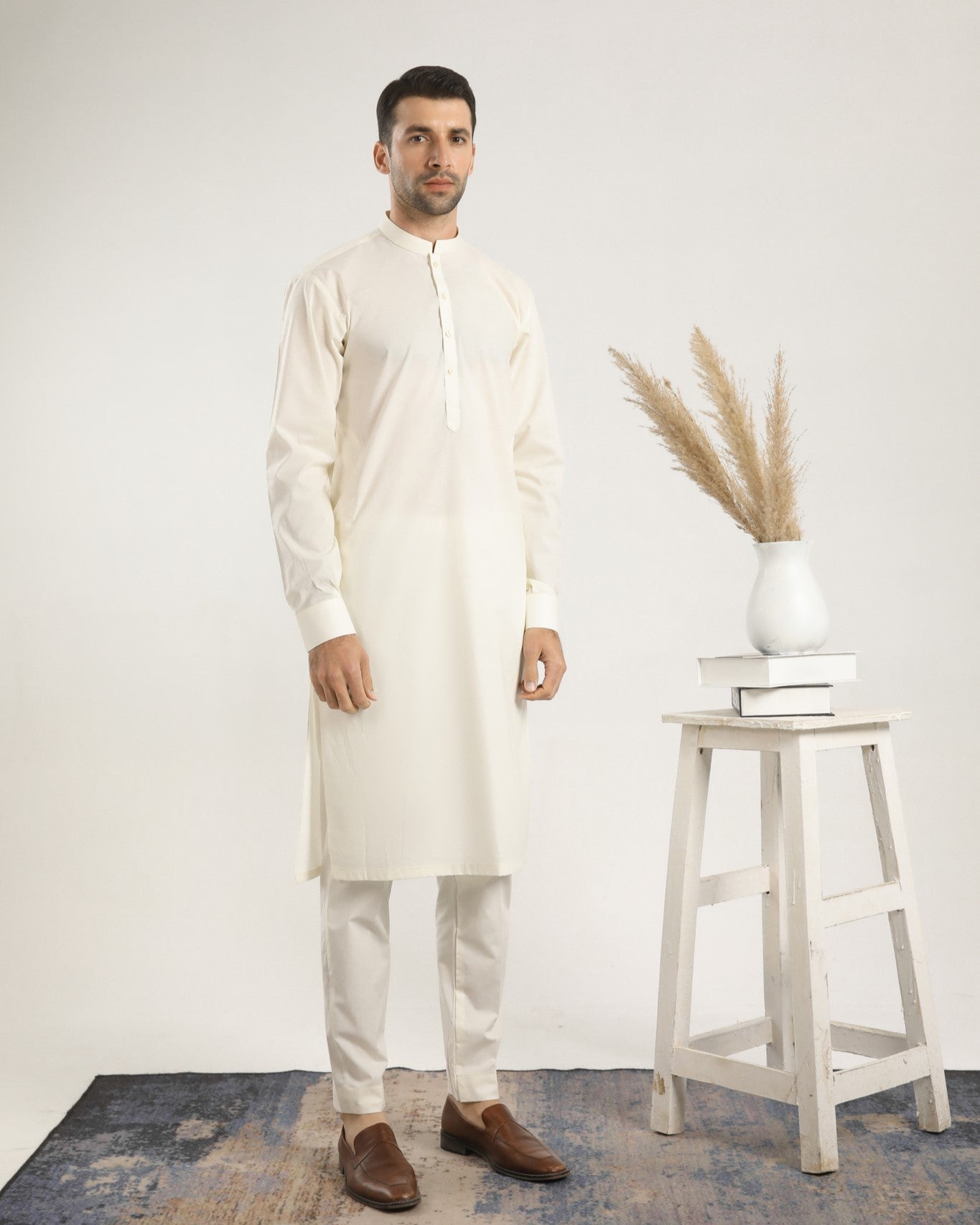 Bosky White Soft Cotton Kurta Trouser - Men