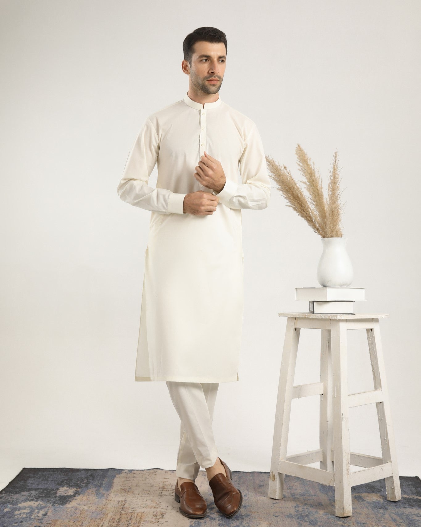 Bosky White Soft Cotton Kurta Trouser - Men