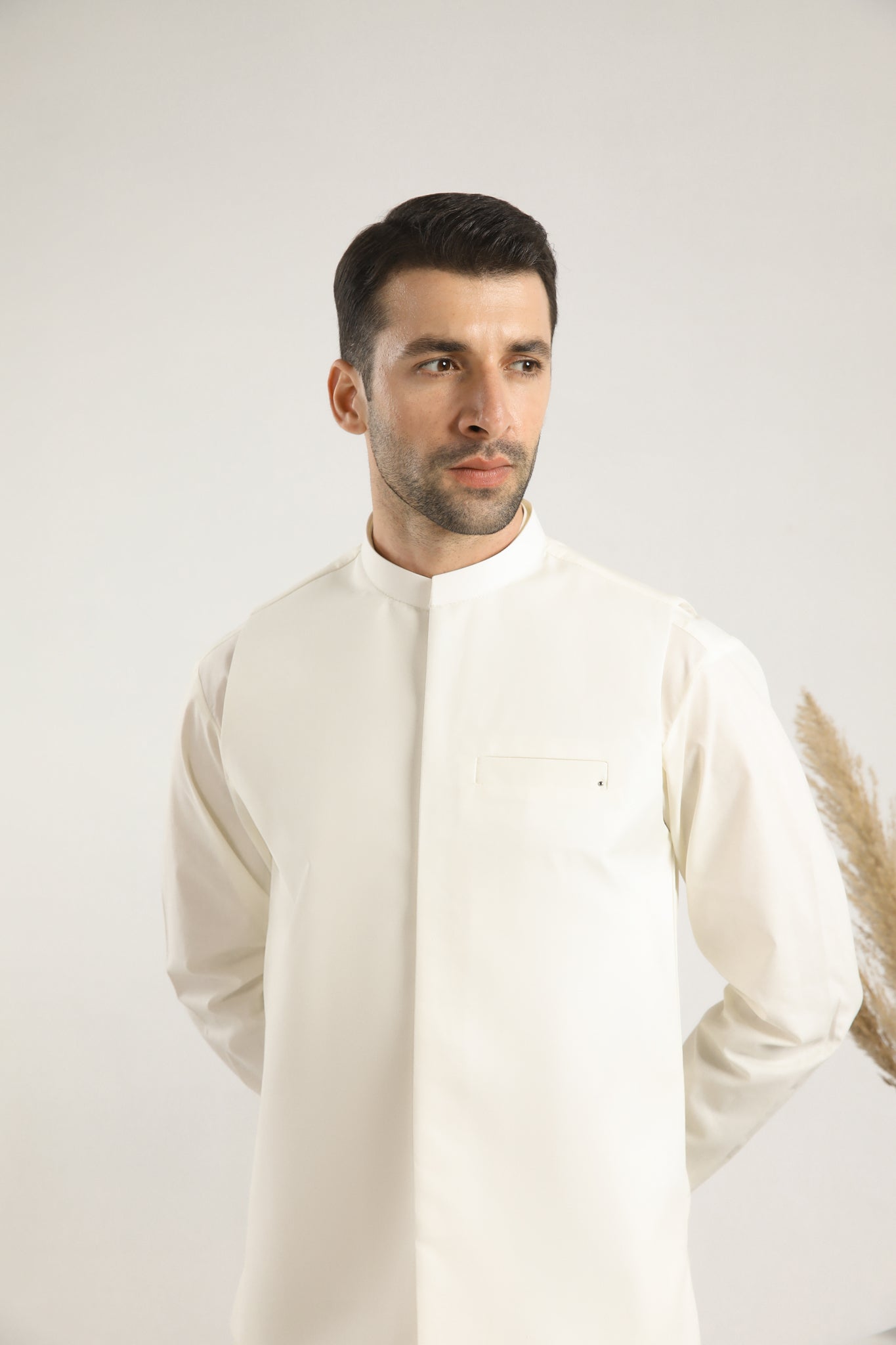 Bosky White Soft Cotton Kurta Trouser with Waistcoat - Men