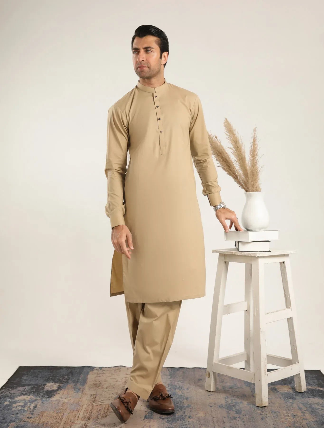 Ivory Skin Soft Cotton Kurta Shalwar - Men - Muraqsh -- Menswear