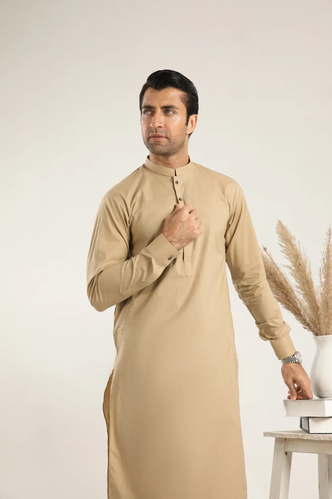 Ivory Skin Soft Cotton Kurta Shalwar - Men - Muraqsh -- Menswear