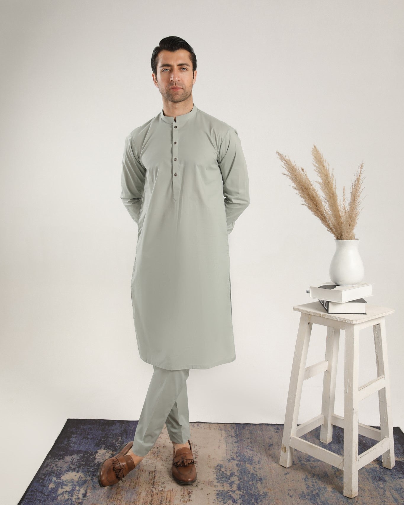 Light Mint Soft Cotton Kurta Trouser - Men