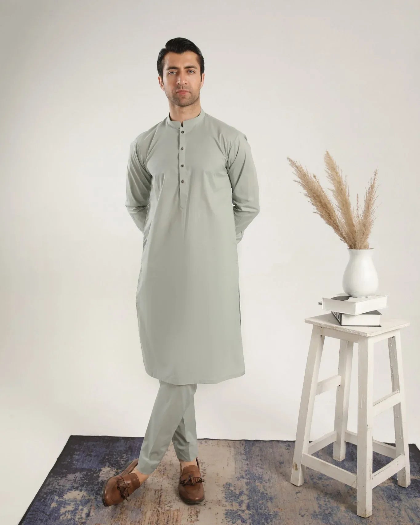 Light Mint Soft Cotton Kurta Trouser - Men - Muraqsh -- Menswear