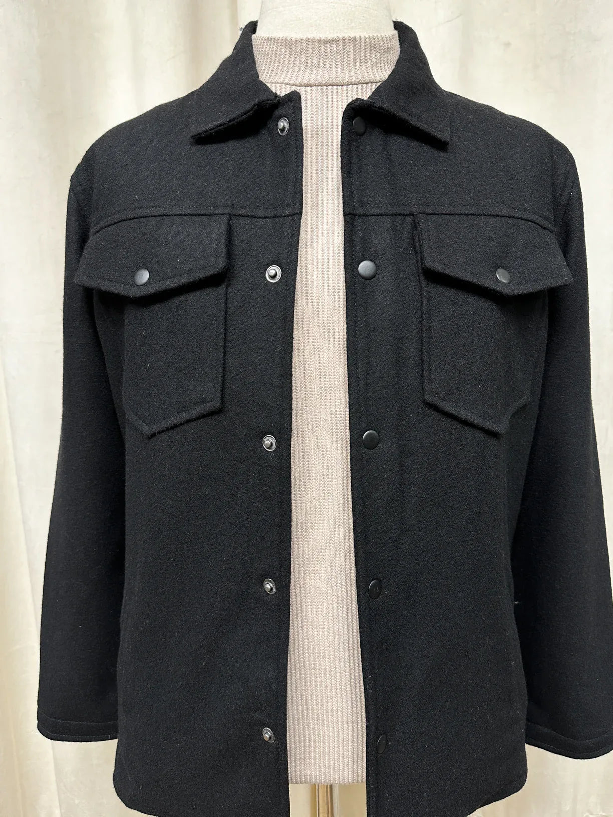 Black Wool Coat - Men - Muraqsh -- Men Western