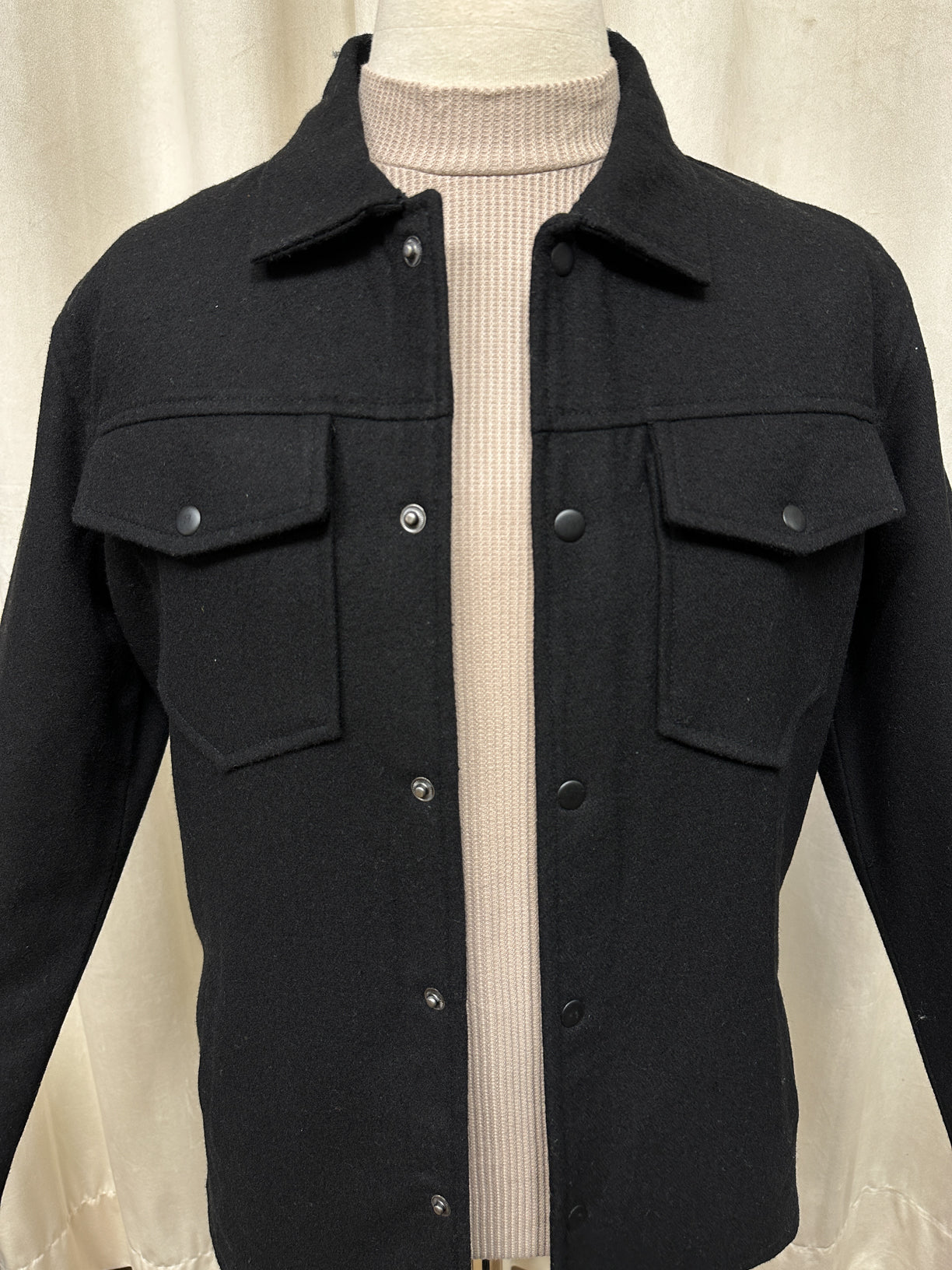 Black Wool Coat - Men