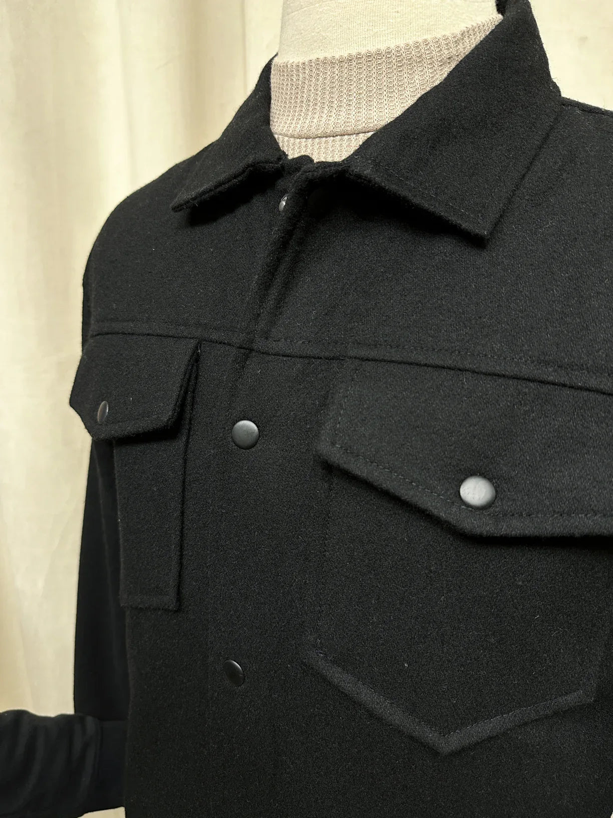 Black Wool Coat - Men - Muraqsh -- Men Western