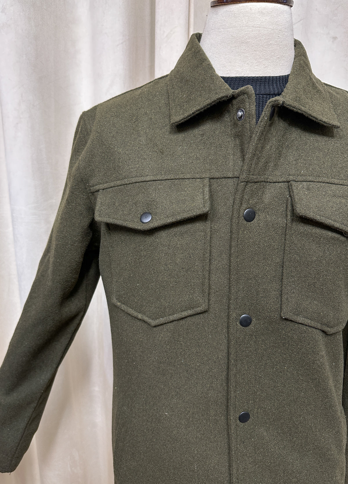 Olive Wool Coat - Men