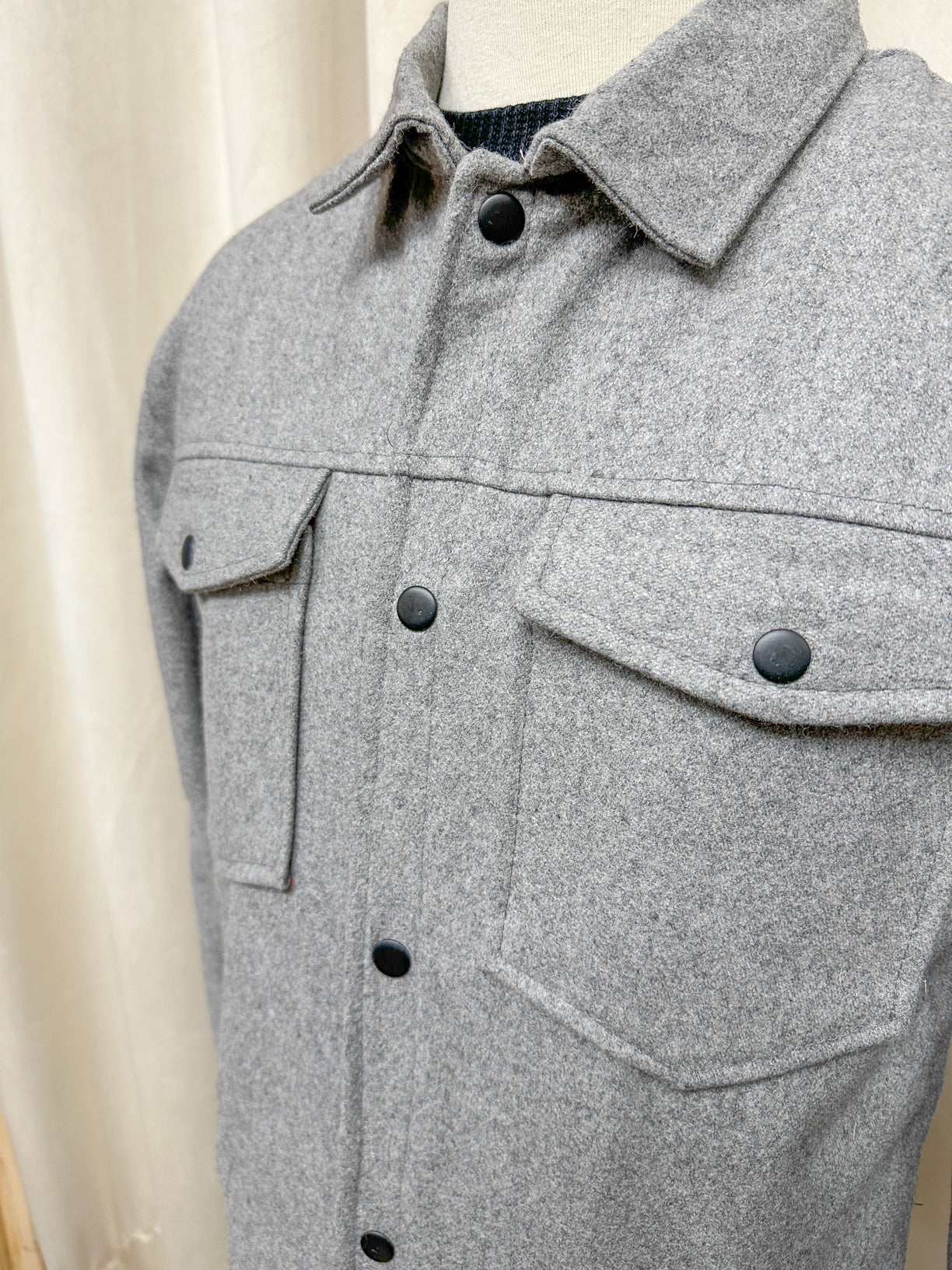 Grey Wool Coat - Men
