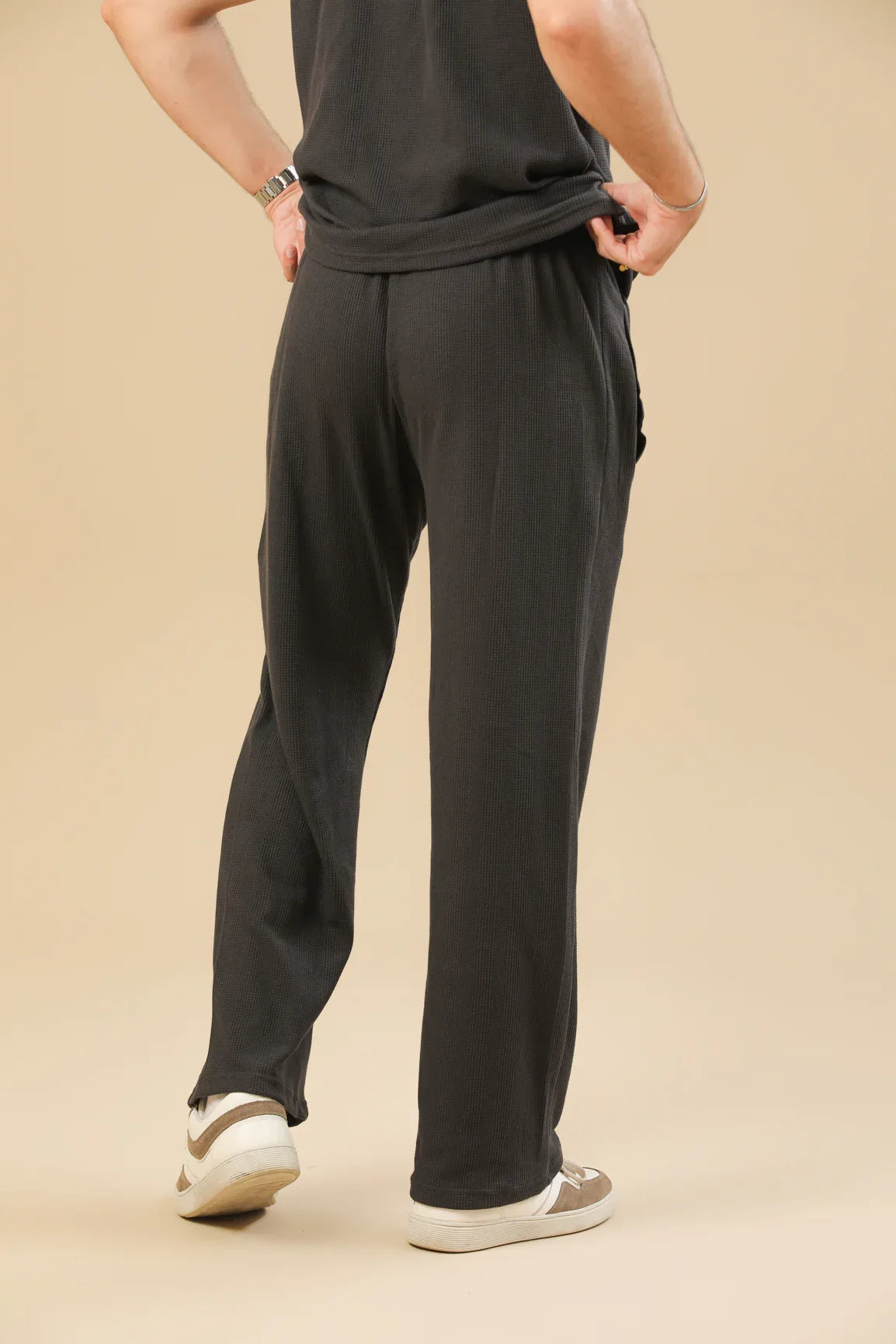 Charcoal Grey Drop Needle Coord Set - 2PC - Men - Muraqsh -- Men Western