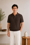 Dark Brown Riviera Knit Polo