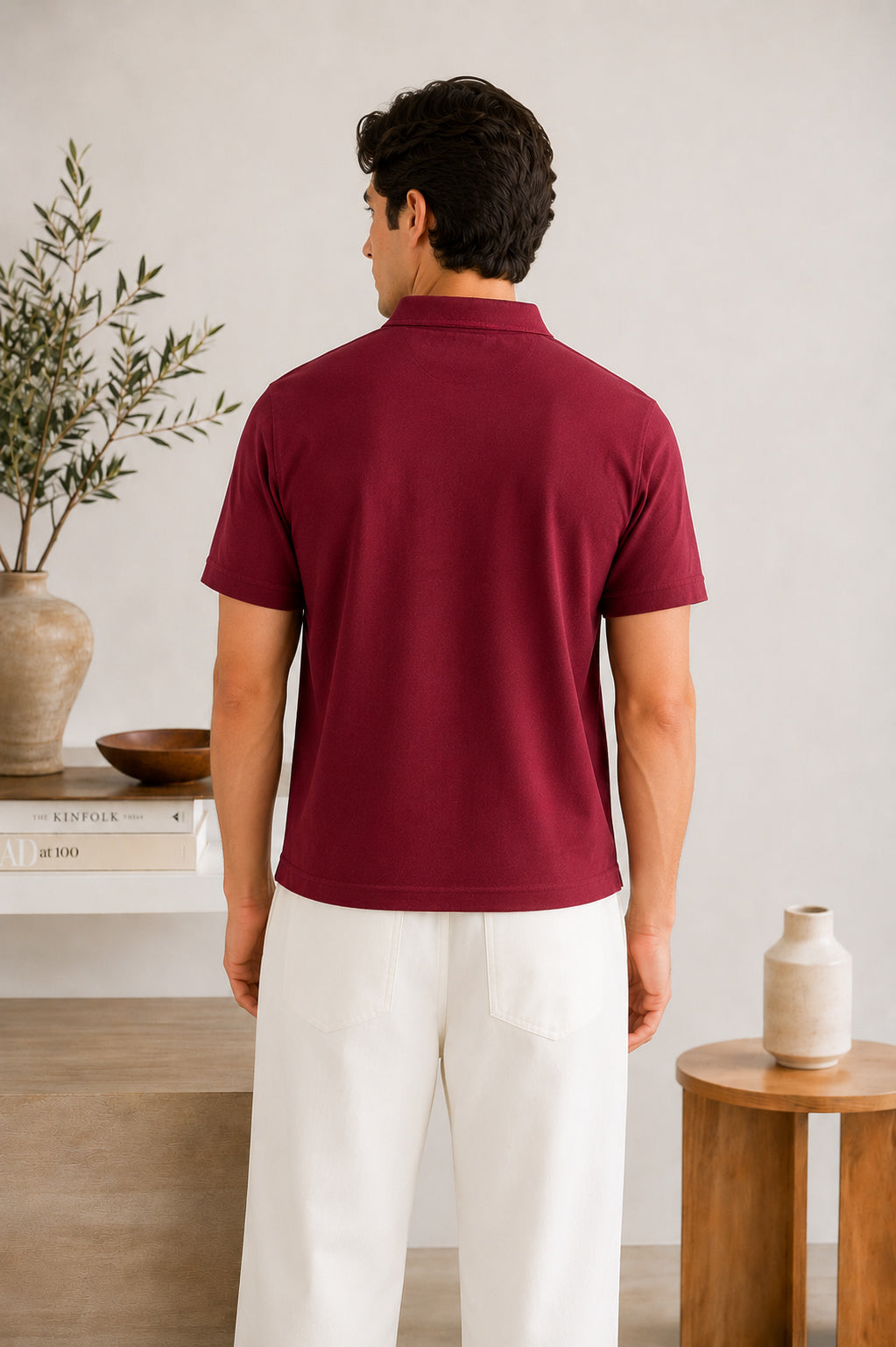 Maroon Basic Polo - Smart Fit- Men - Men
