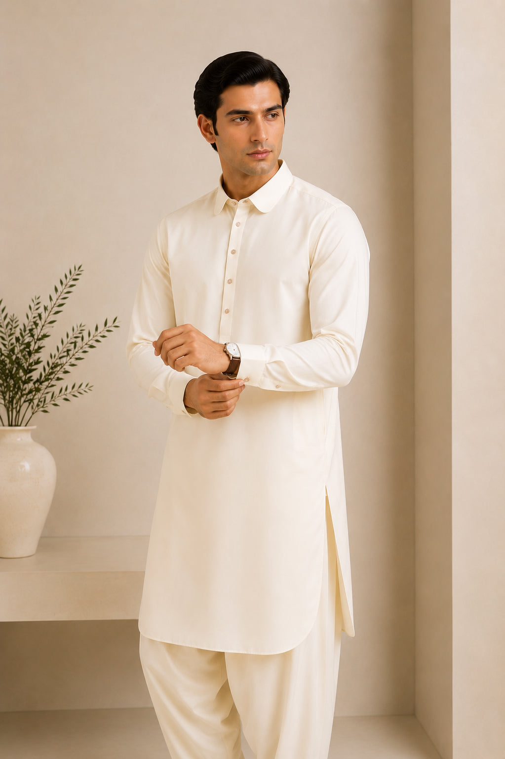 Bosky French Collar Kameez Shalwar - Men
