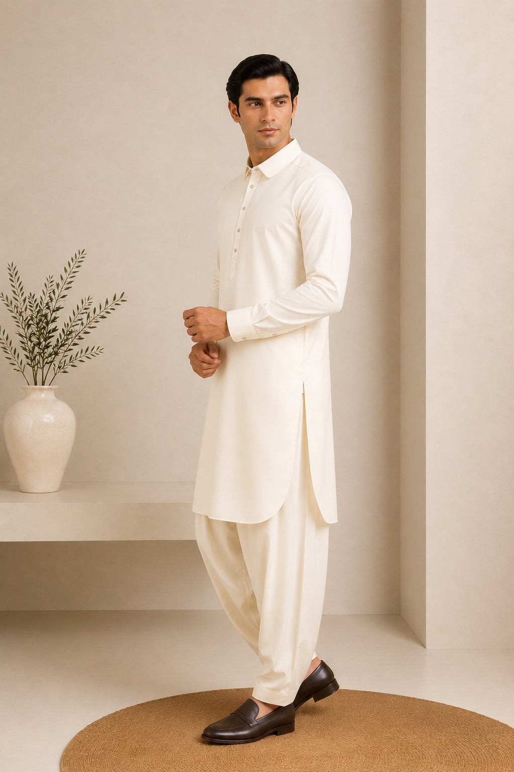 Bosky French Collar Kameez Shalwar - Men