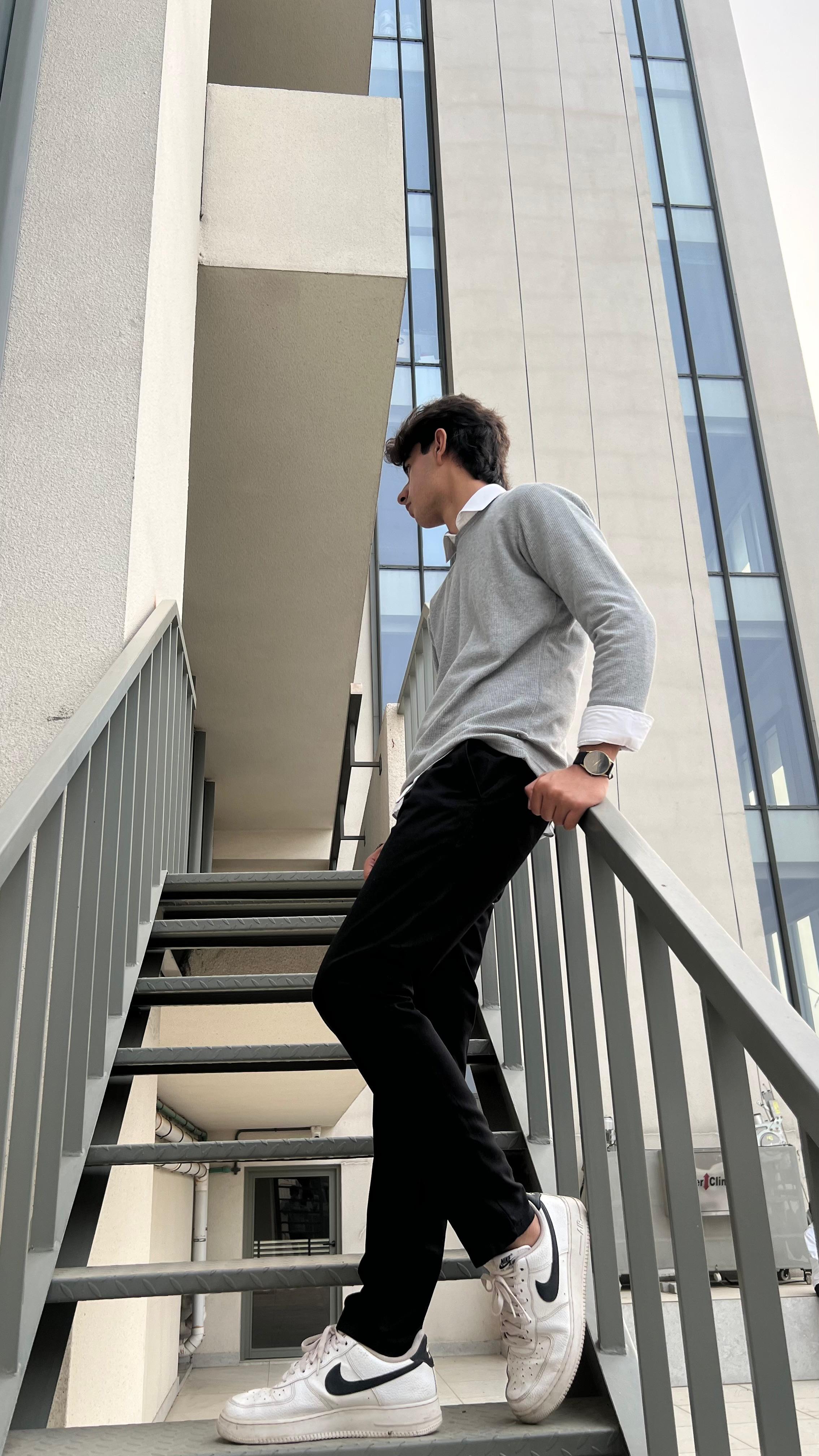 Waffle Grey Sweat Shirt - Men