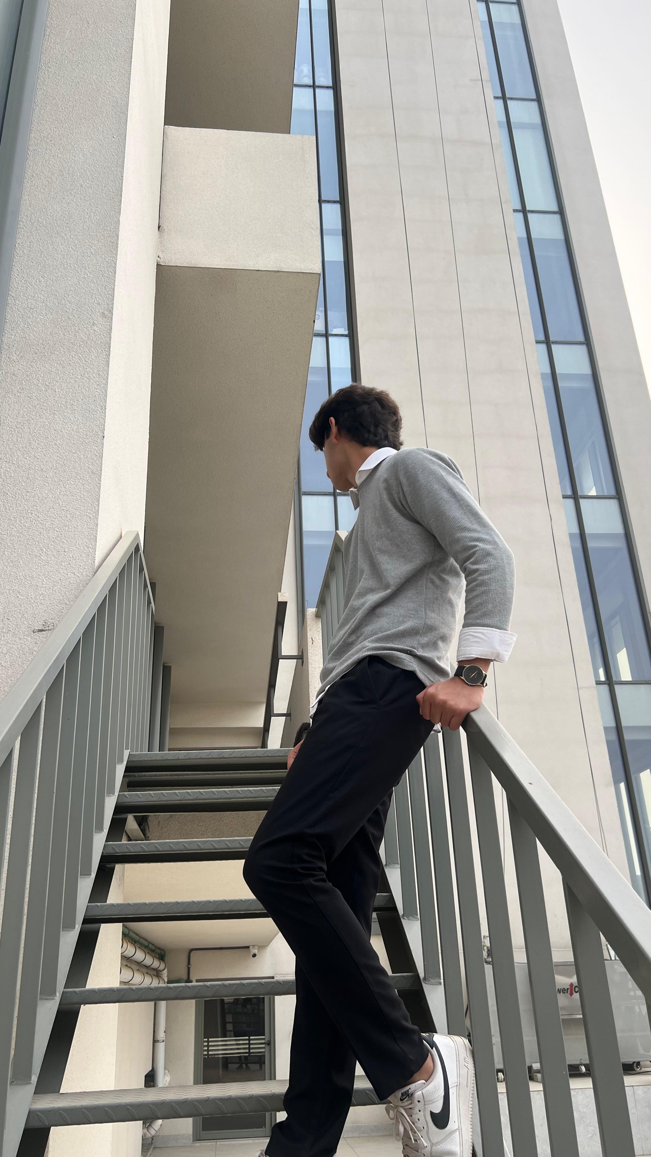 Waffle Grey Sweat Shirt - Men