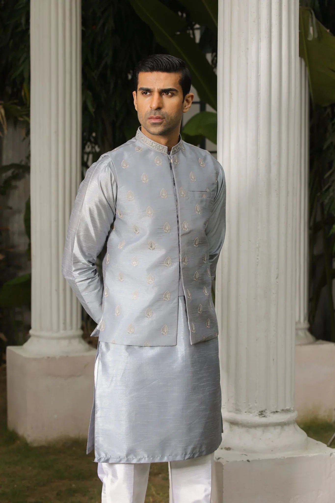 Raw Silk Kurta Trouser - Men - Muraqsh -- Wedding Wear