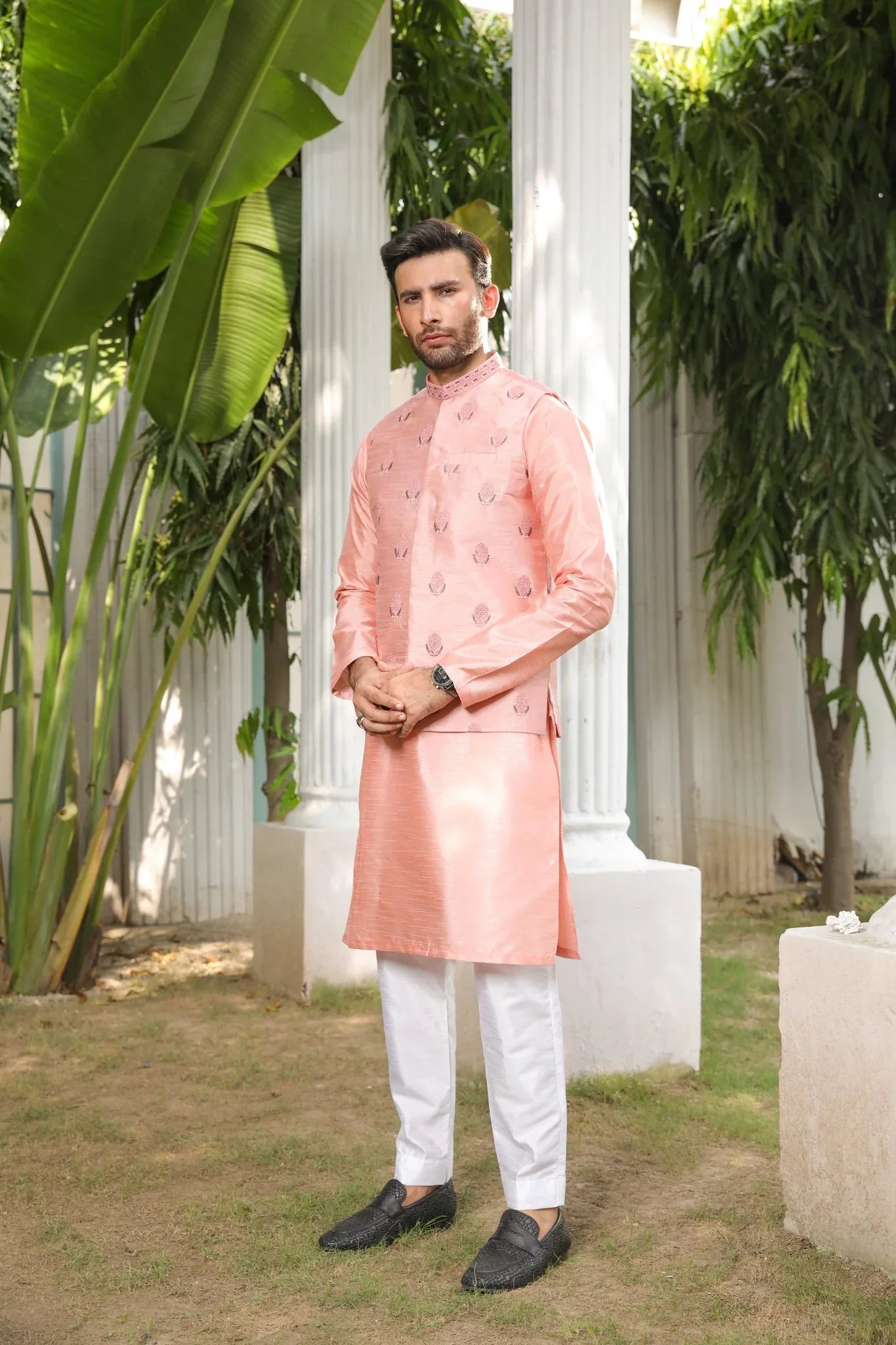 Raw Silk Kurta Trouser - Men - Muraqsh -- Wedding Wear