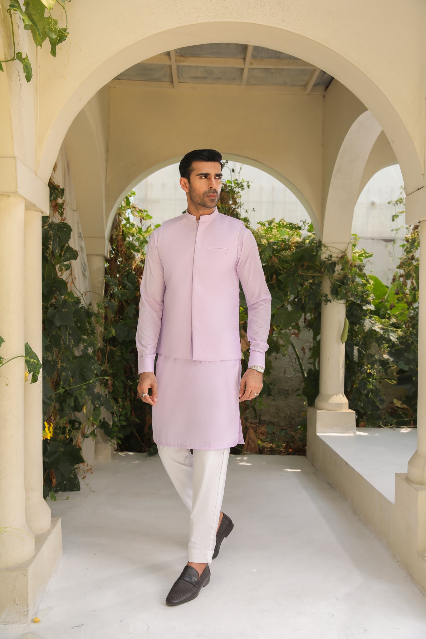 Lilac Blended Waistcoat - Straigth Cut -Men