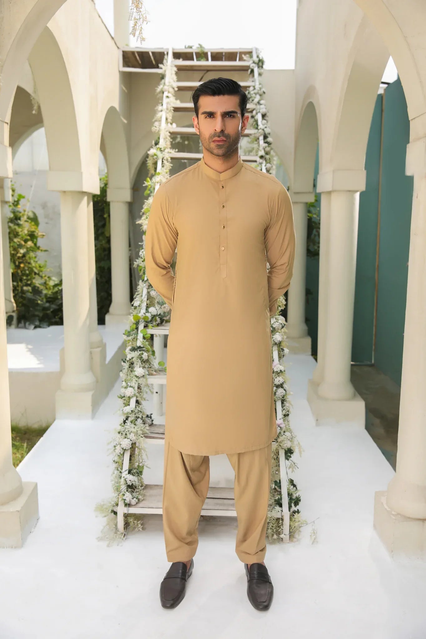 Camel Kameez Shalwar/Trousers - Men - Plain