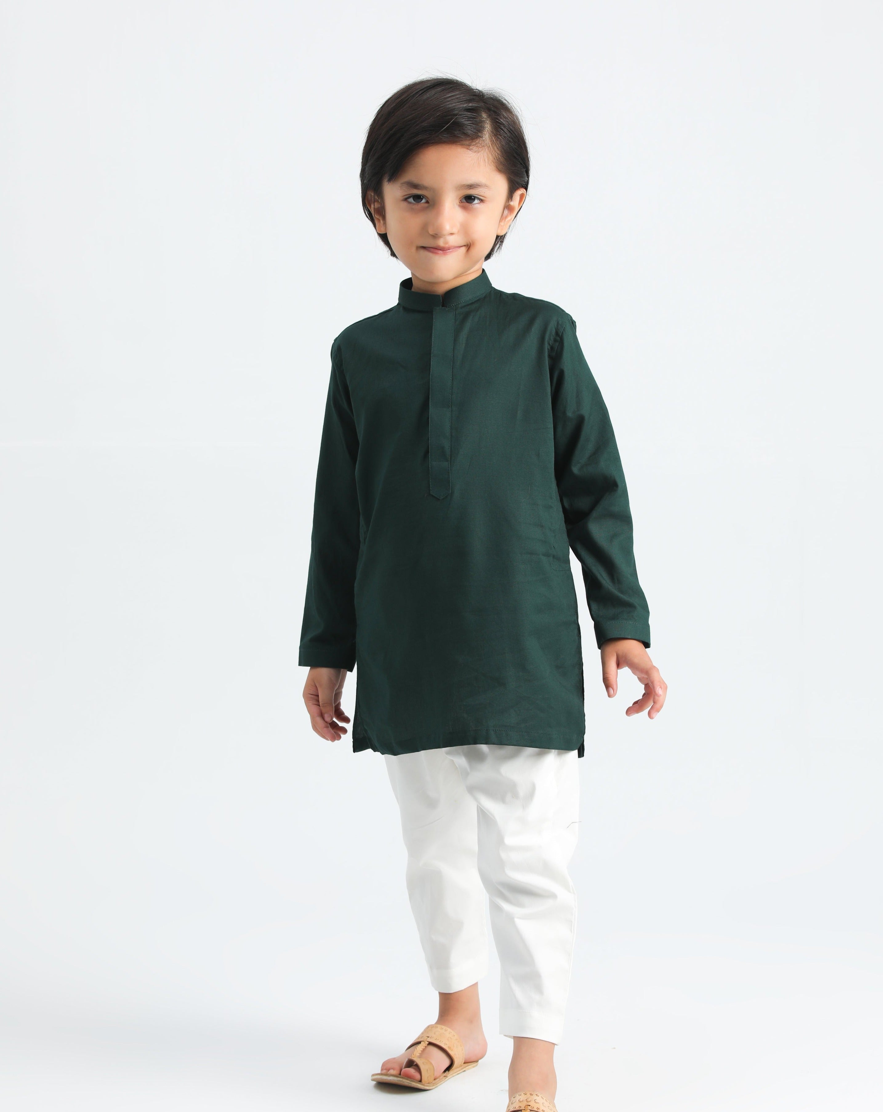 Pine Cotton Kurta Trouser - MuraqshMuraqsh Man