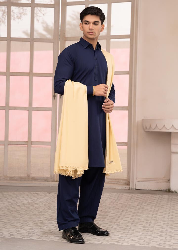 Cream Wool Shawl - Men