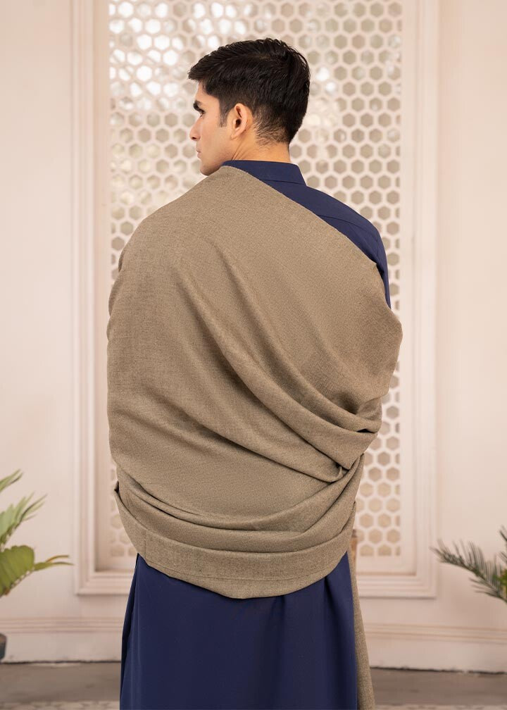 Peanut Brown Wool Shawl - Men