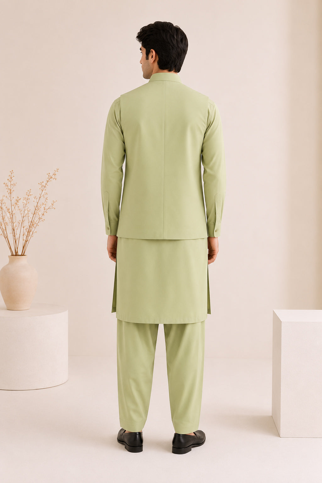 Mint Blended Waistcoat - Straigth Cut - Men