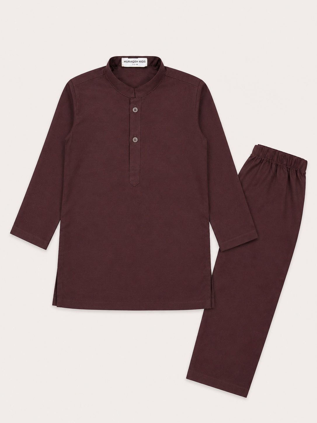 Mahogany Blended Kurta Trouser - Kids