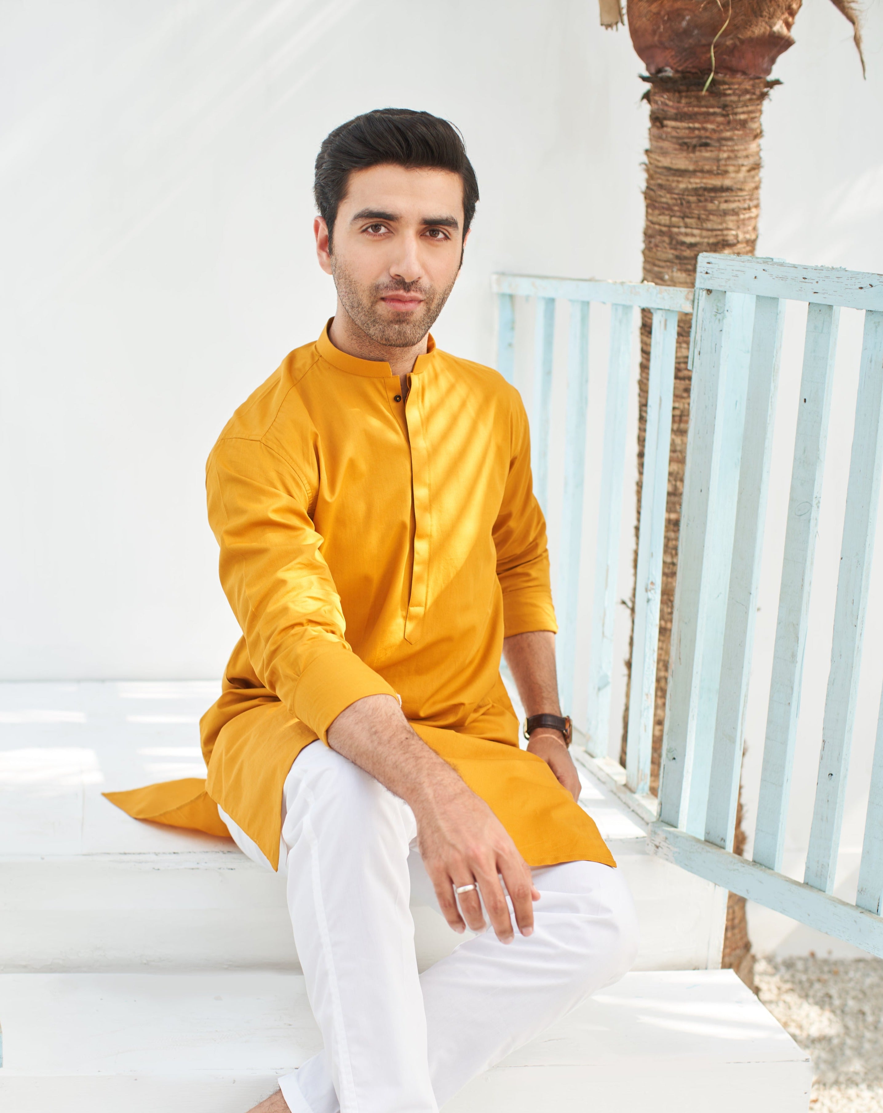 Mustard Cotton Kurta - MuraqshMuraqsh
