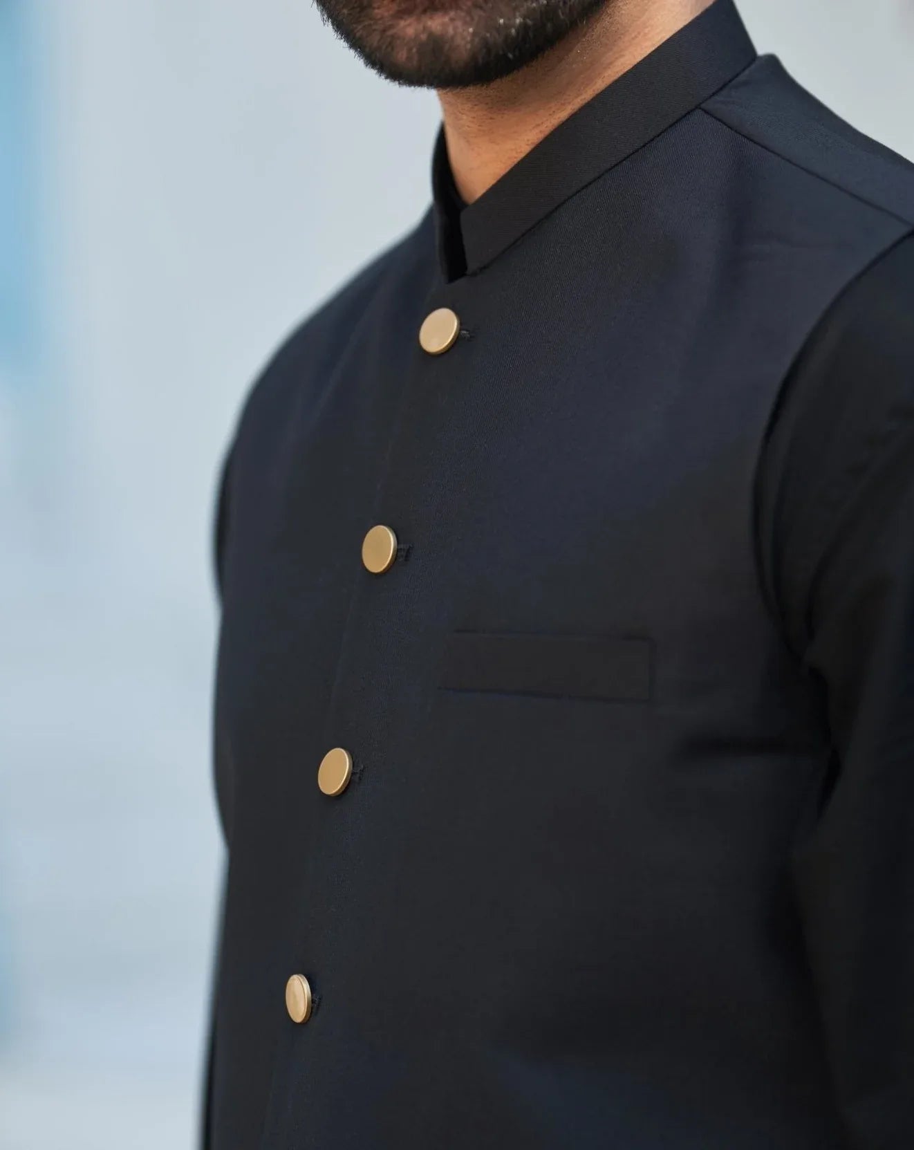 Black Shalwar Kameez with Waistcoat for Men