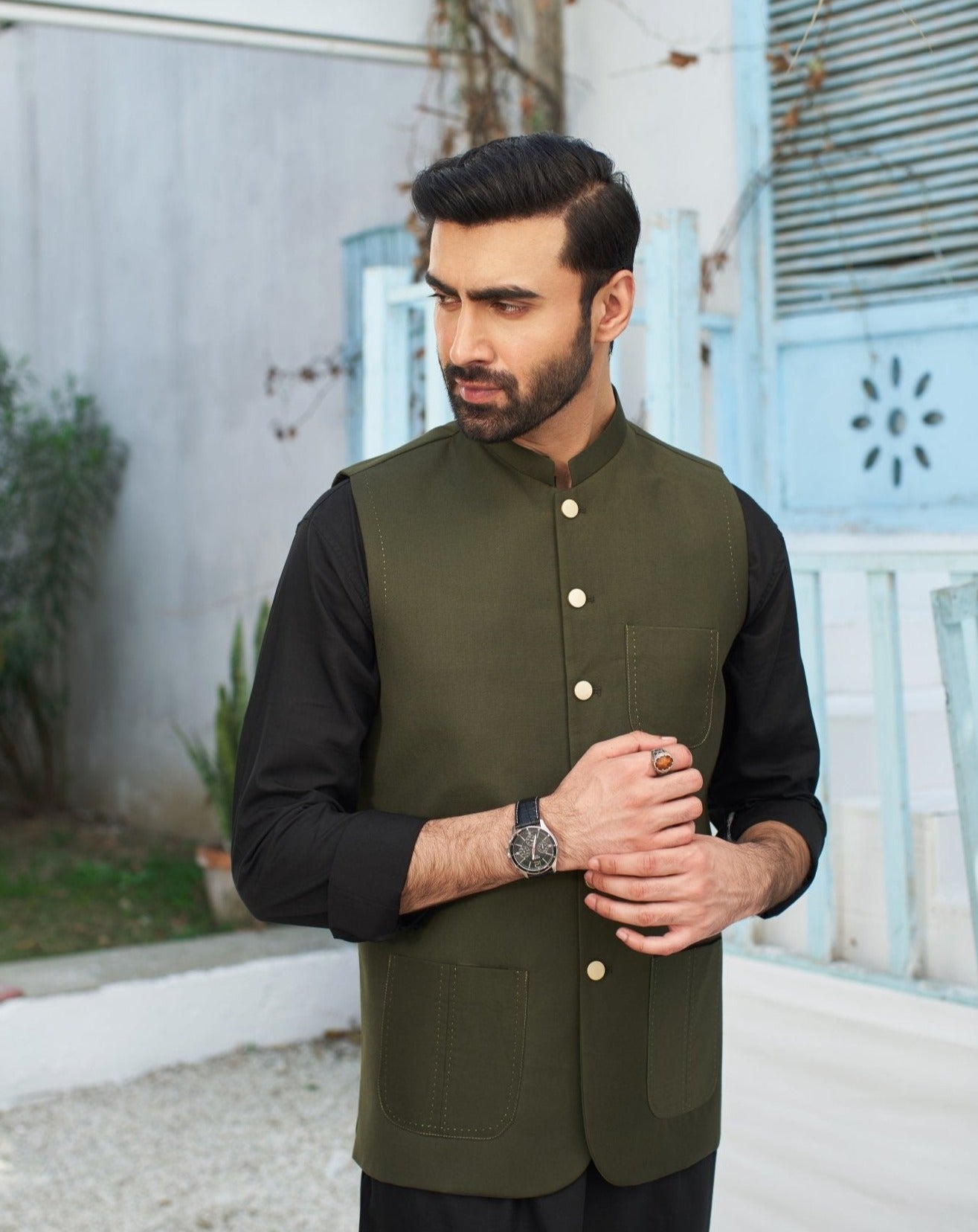 Army Green on Black - 3PC - Man