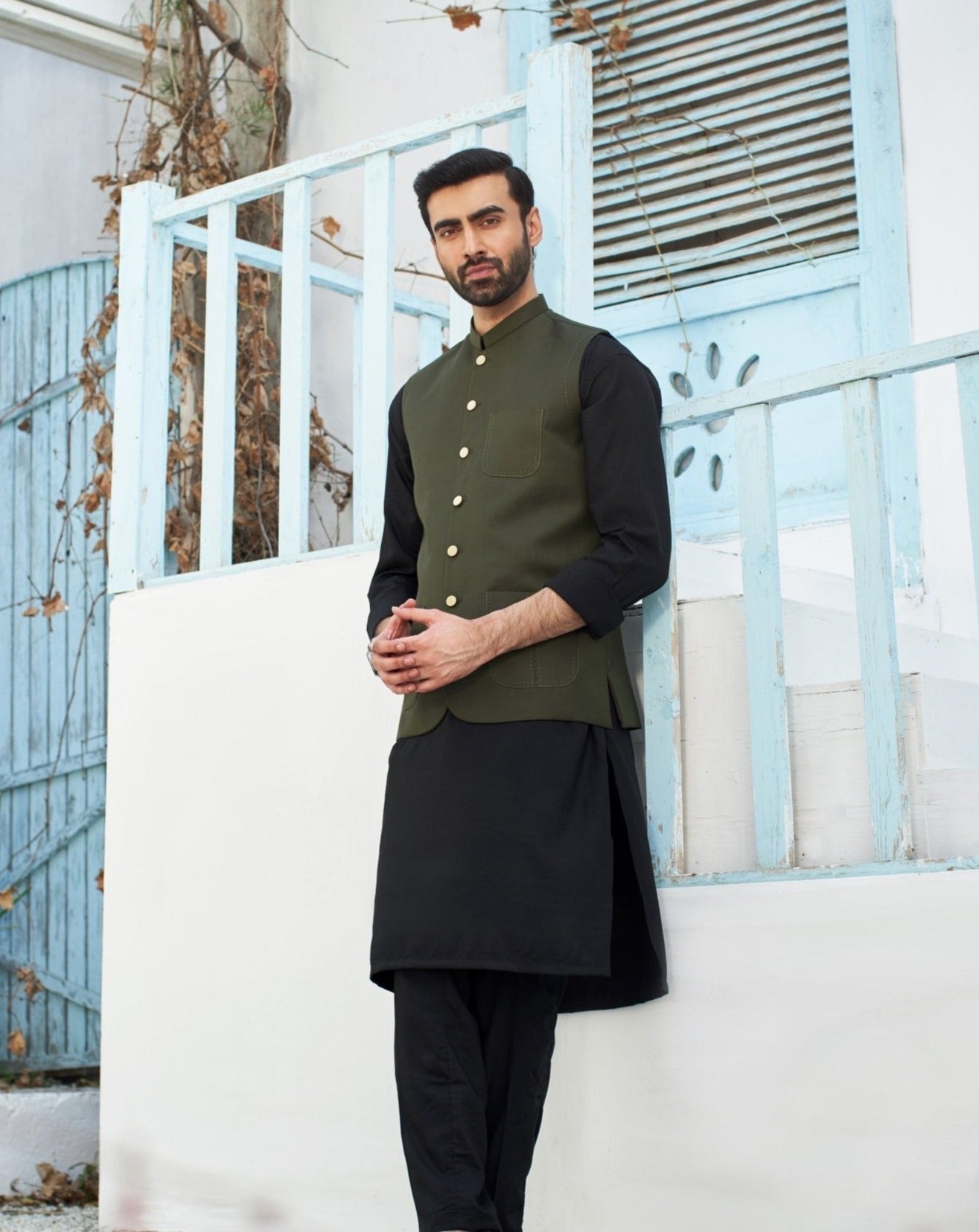 Army Green on Black - 3PC - Man