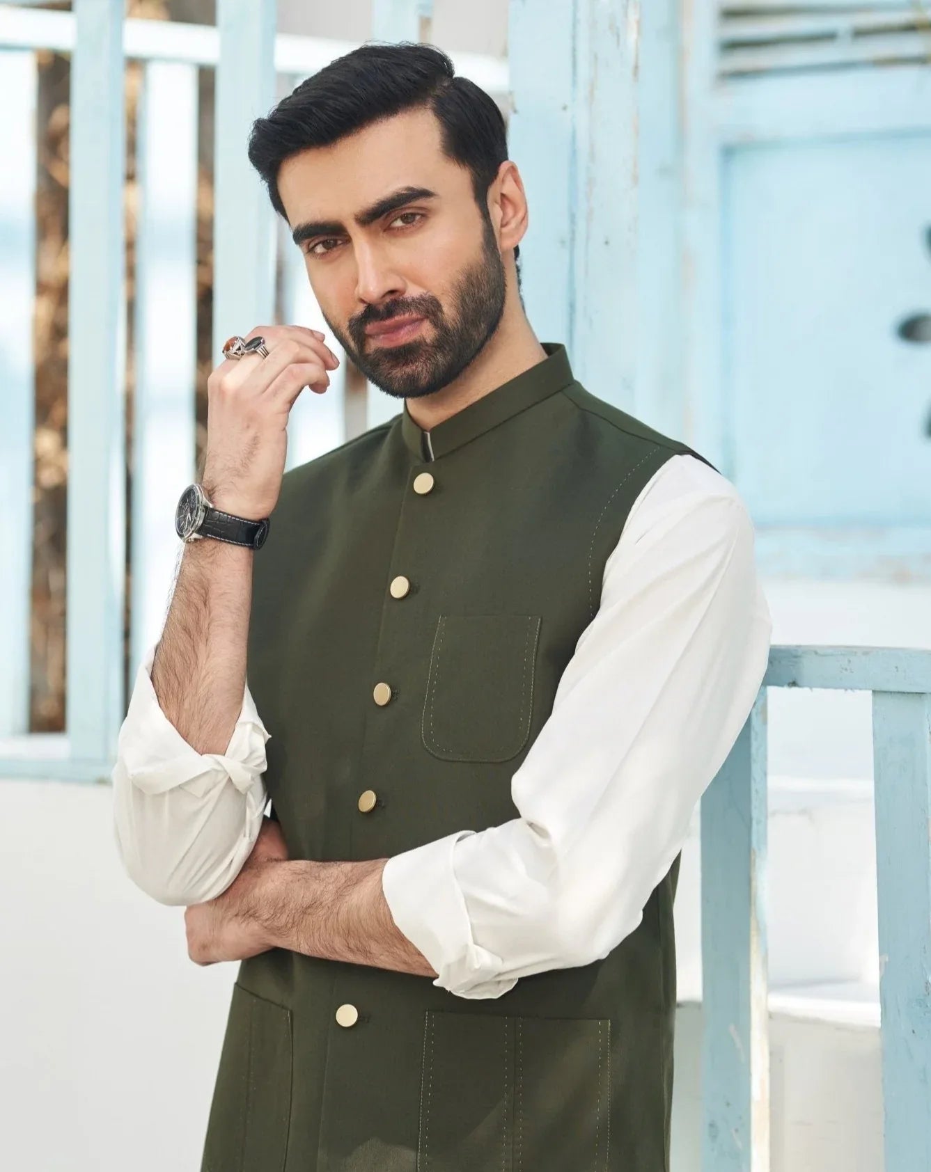 Army Green Colored Waistcoat Menswear Shop