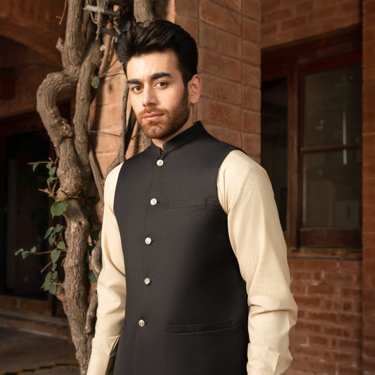 Black Opal Waistcoat for men