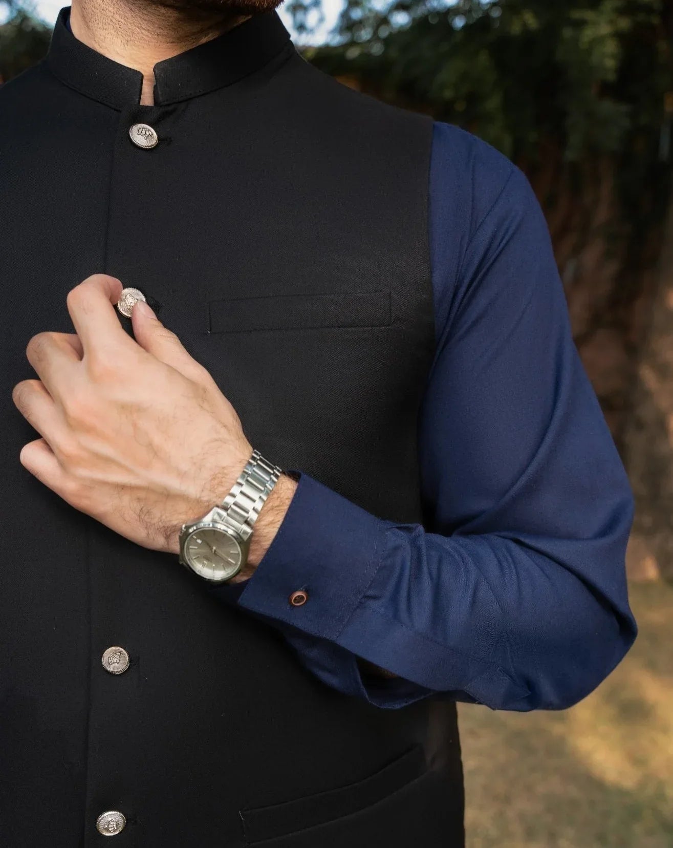 Black Opal Waistcoat for men