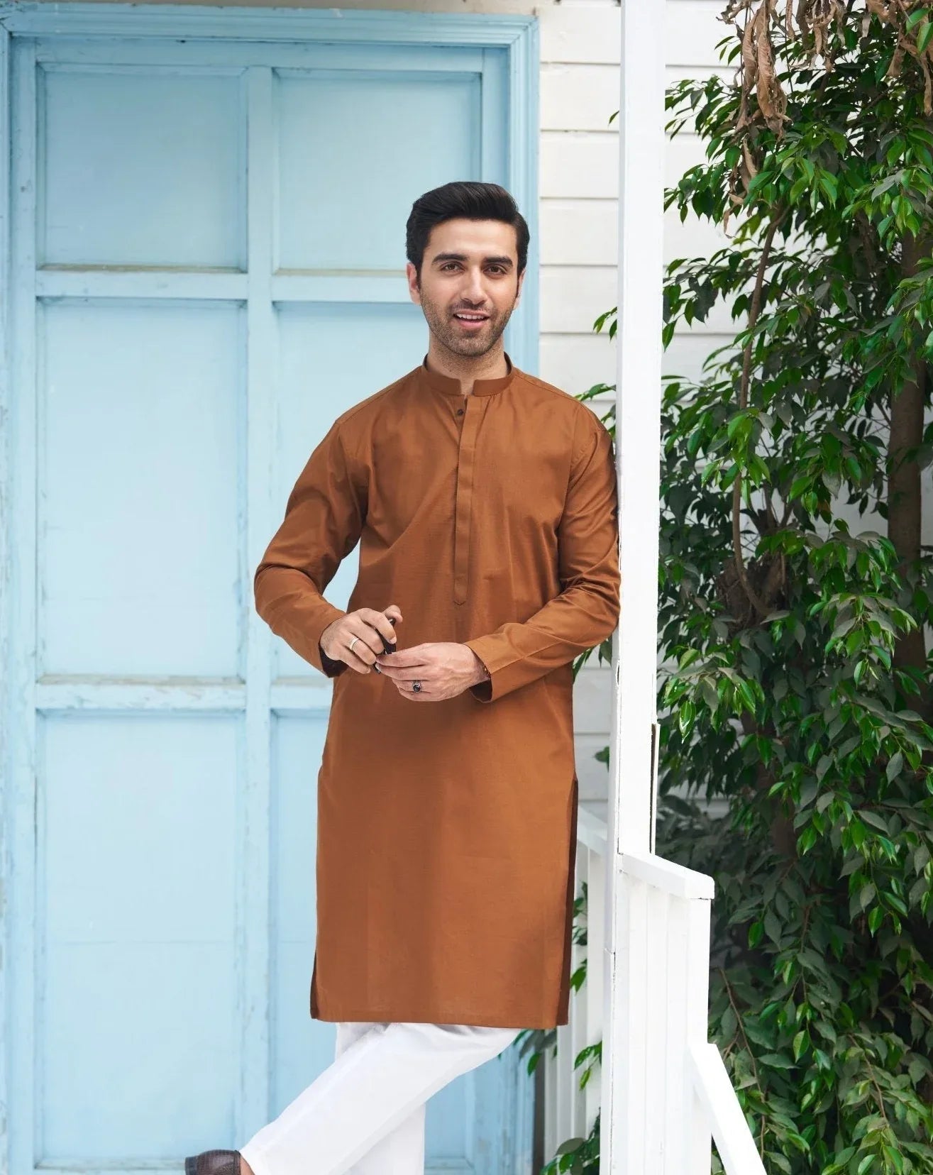 Camel Cotton Kurta - MuraqshMuraqsh